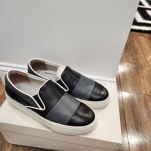Emporio Armani Black and Gray Slip-On Loafers